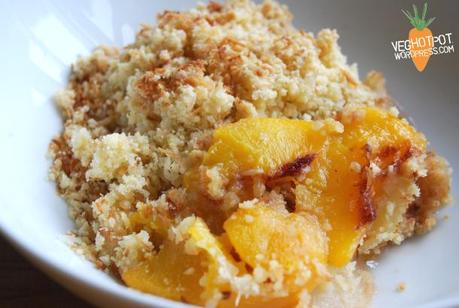 Peach and Coconut Crumble- Vegan Mofo 2014