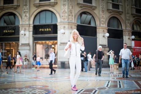 AHEAD OF MILAN FASHION WEEK… Fitness On Toast Faya Blog Girl Healthy Training Travel Milan Italy Fashion Activewear Gym Clothes Outfit Sporty Chic Look OOTD Hotel Luxury Principe Di Savoia J Brand Louis Vuitton Under Armour Monreal London Duomo-21
