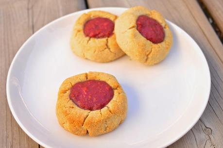 Paleo Raspberry Thumb Print Cookies (Paleo, SCD, GAPS, Grain Free)