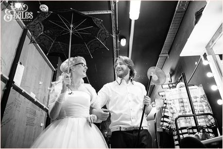 RSC Swan Theatre Wedding Photographer Royal Shakespeare Company silly pictures in the prop room