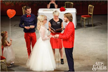 RSC Swan Theatre Wedding Photographer Royal Shakespeare Company ceremony ring exchange