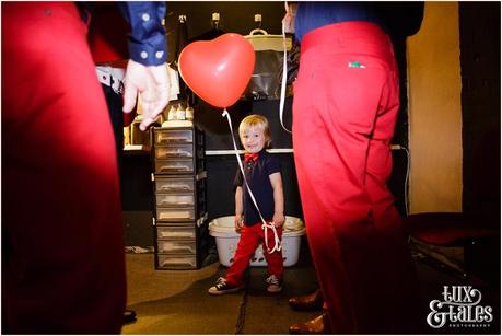 RSC Swan Theatre Wedding Photographer Royal Shakespeare Company paigeboy with red heart balloon