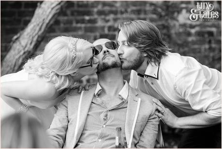 Hathaways Tearoom Wedding Photography RSC Swan Theatre Wedding Photographer cheek kiss
