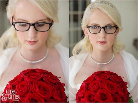 Bride preparation photography RSC Swan Theatre Wedding Photographer bride with red roses