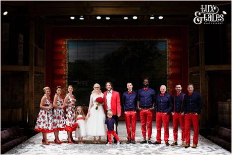 RSC Swan Theatre Wedding Photographer Royal Shakespeare Company wedding party on the stage
