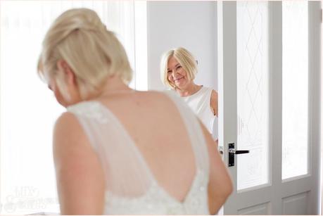Bride Preparation photography East Riddlesden Hall wedding photographer mother watches bride get ready