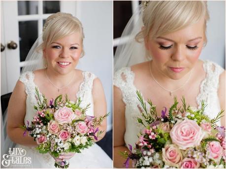 Bride Preparation photography East Riddlesden Hall wedding photographer portraits with flowers