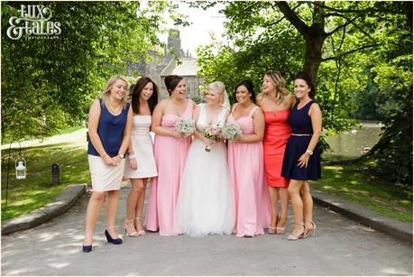 East Riddlesden Hall Wedding Photography pink English garden theme | Laughin group photos