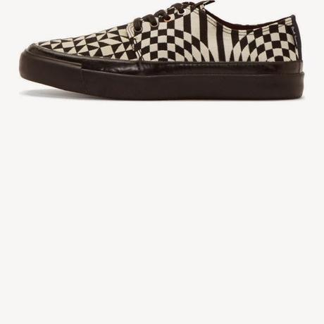 Graphic Content:  Paul Smith Jeans Black & White Irregular Check Libre Sneakers