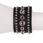 Bejeweled Leather Cuff