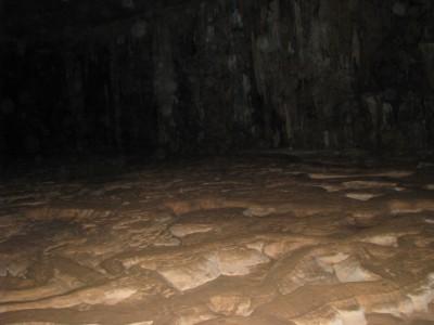 Backpacking in Belize: Cave Tour of Actun Tunichil Muknal The Cathedral - a massive open space/room inside the caves.