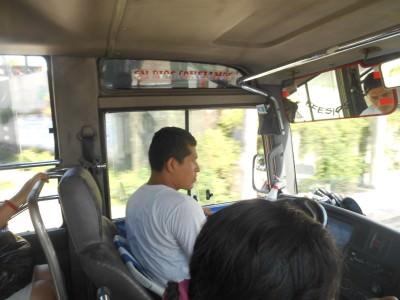 Backpacking in El Salvador: Puerta Del Diablo (Devil’s Gate) On the minibus to Puerta Del Diablo