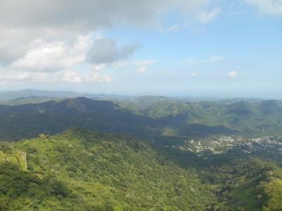 Backpacking in El Salvador: Puerta Del Diablo (Devil’s Gate) View down towards the Pacific Ocean from Puerta del Diablo