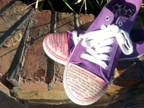 Shoes mixed media with Emily Dickinson poetry