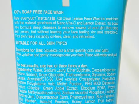 Everyuth Naturals Oil Clear Lemon Face Wash Review Everyuth Naturals Oil Clear Lemon Face Wash