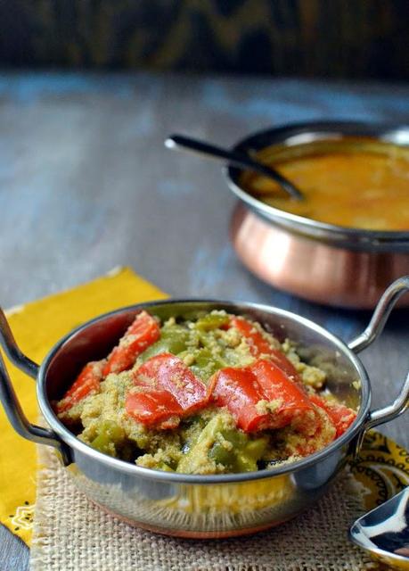Capsicum Coconut Masala Curry (Peppers in Spicy Coconut Gravy)