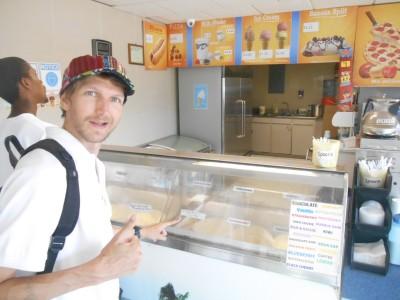 Friday’s Featured Food: WDs Ice Cream, Spanish Lookout, Belize Choosing my ice cream at WDs.