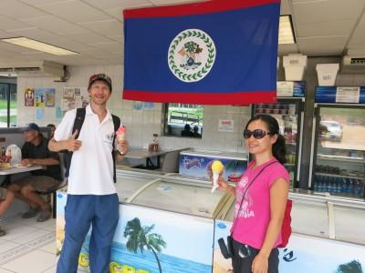 Friday’s Featured Food: WDs Ice Cream, Spanish Lookout, Belize Panny and I with our ice creams at WDs.