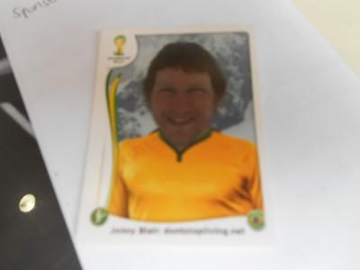 Thirsty Thursdays: Our World Cup Day Out in London, England Neil produces a Panini Sticker of me!!