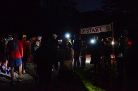 Shivering by the light of the headlamp at the start! (Photo credit: Lani McKinney)