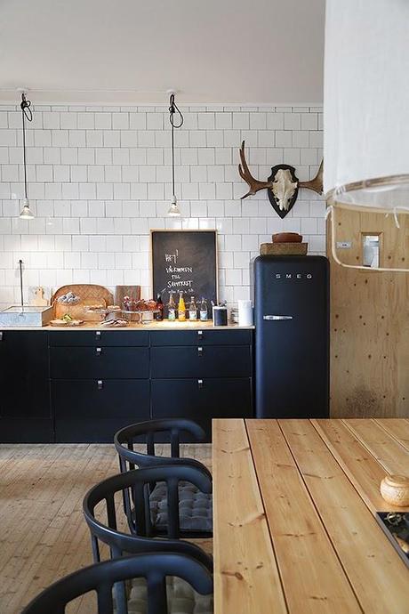 black smeg + light wood black smeg + light wood