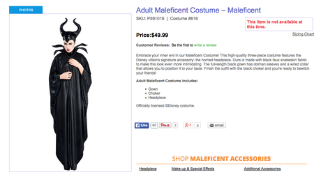 Disney Adult Maleficent Costume