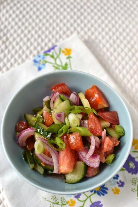 Russian Tomato & Cucumber Salad