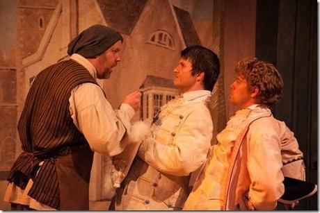 Eric Leonard as Egbert, Brian Plocharcyzk as Lucidus, and Spenser Davis as Robert in Stage Left Theatre's Review: The Coward (Stage Left Theatre)