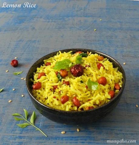 lemon rice south Indian style lemon rice