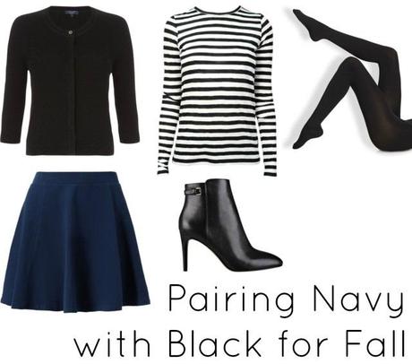 navy with black