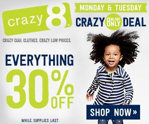 Hurry Limited Time Offer – Save 30% off Everything at Crazy 8