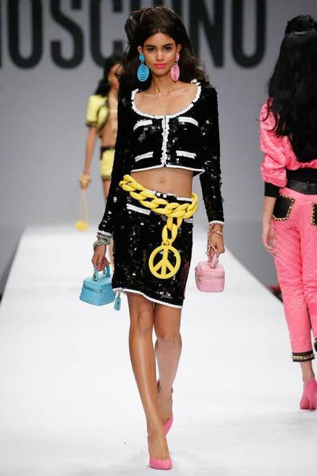 Moschino Spring 2015 RTW- It’s a Barbie World! black sequins