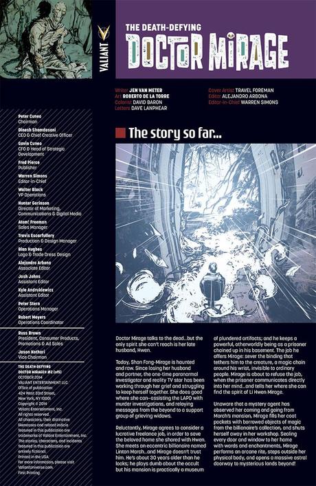 Valiant First Look: THE DEATH-DEFYING DR. MIRAGE #2 Valiant First Look: THE DEATH-DEFYING DR. MIRAGE #2
