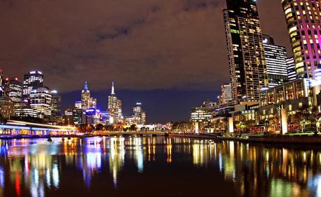 Melbourne City Night Sky - Our home for four and a half months and a view I saw every night after work.
