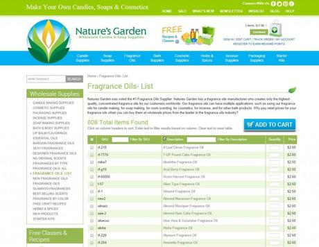 Fragrance Quick Order fragrance oils- list page