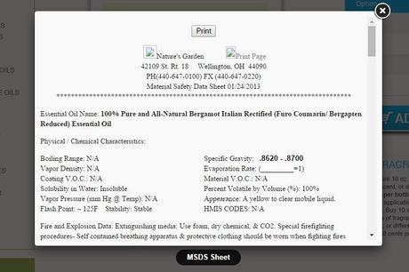 Essential Oils IFRA certificate