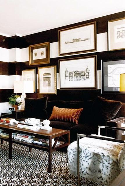 black and white striped walls in living room gallery wall black and white striped walls in living room gallery wall