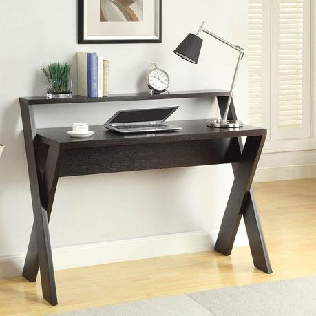 Convenience Concepts Newport Desk with Shelf - Espresso
