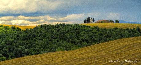 Tuscany, Italy, hill, house, cypress trees, rolling hills, travel photography