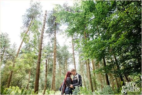 Engagement Photography in Yorkshire woods| Tux & Tales Photography | Redhead bride