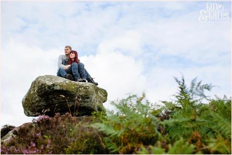 High on the rocks | Brimham Rocks Engagement Photographer in North Yorkshire | Tux & Tales Photography