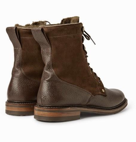Cold Weather And The Cobbler:  Cheaney Scott Shearling-Lined Pebble Grain Leather and Suede Boots