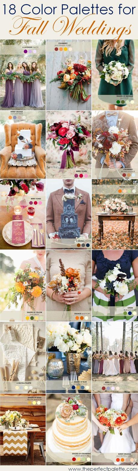 <18 Color Palettes for a Fall Wedding>.