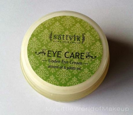 Sattvik Organics  Eye Care Under Eye Cream Review