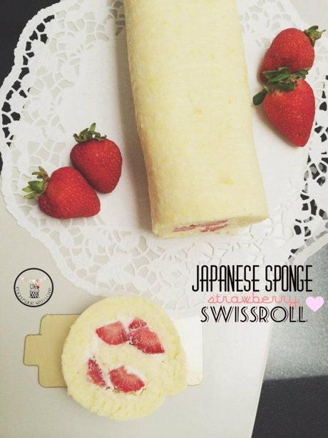 Japanese sponge strawberry swissroll