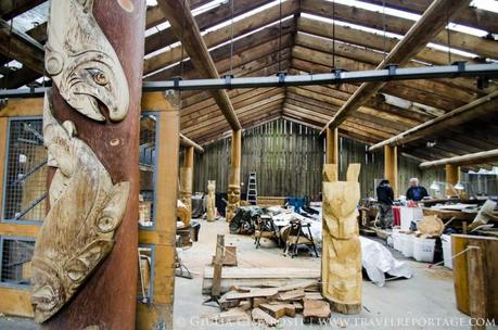 Granville Island in Vancouver - a Totem Pole workshop