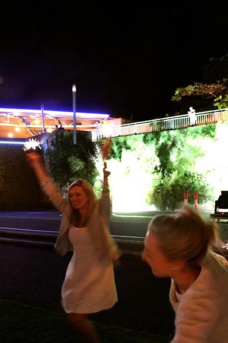 Diner en Blanc 2014 Doing the sparkler dance with Brigid.