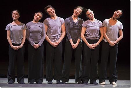 Kellie Epperheimer, Alicia Delgadillo, Kevin J. Shannon, Jane Rehm, Jacqueline Burnett and Ana Lopez in Hubbard Street Dance Chicago and The Second City's world premiere of Review: The Art of Falling (Hubbard Street Dance Chicago + The Second City)