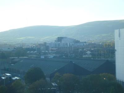Staying in the World Famous Europa Hotel in Belfast, Northern Ireland Belfast City from my hotel room in the Europa.