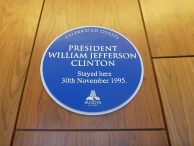 Staying in the World Famous Europa Hotel in Belfast, Northern Ireland Bill Clinton once stayed here.